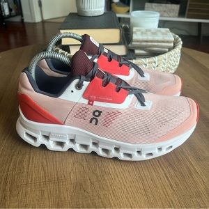 On Running Cloudstratus Rose Red Running Shoes Women’s Size 9